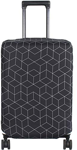 HYPER VENTURE Washable Luggage Cover - Fashion Suitcase Protector Fits 31-32 Inch Luggage (Black Maze, XL)