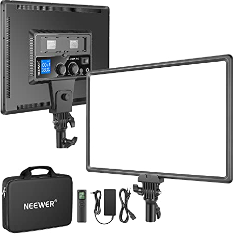 NEEWER NL288 Luz de Video LED con 2.4G Control Remoto 45W 4800Lux 3200K-5600K CRI 97+ Regulable Bicolor 18 Panel de Iluminación para Fotografía Youtube Live Streaming Videoconferencia Zoom Meeting