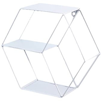 Ciieeo Nordisches Hexagonales Wandregal Aus Handgefertigtem Eisen Doppellagiges Weißes Aufbewahrungshängeregal Minimalistisches Schlafzimmer-aufbewahrungsboard Vielseitig Für Wohnzimmer k