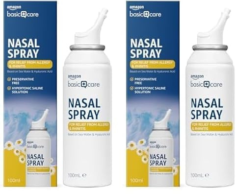 Amazon Basic Care Nasal Solution for Relief from Allergy & Rhinitis 100 ml (Confezione da 2)