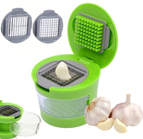 Petit hachoir à ail,Ail broyeur broyeur,Presse-ail Manuel, Mini pressé ail, Écrase l'Ail et le Gingembre Sans Effort,pour fruits, légumes, oignon, gingembre, piment, arachide