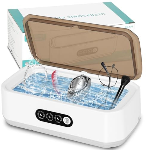 YSWOVUO Limpiador Ultrasónico 48kHz, 650ML Ultrasonic Cleaner con 3 Modos de Limpieza, Maquina Ultrasonidos Limpiez, Portátil Limpiador Ultrasónico para Gafas, Anillos, Monedas, Cubiertos