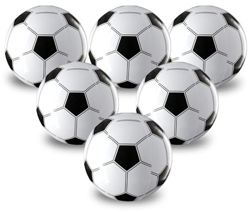 AHEJIOO 6 Stück Wasserball Aufblasbar, 40cm Stabiler Aufblasbarer Ballon Fußballball, Schwimmbad Spielzeug Für Sommer Wasser Spiele Kinder, Wasserball, Pool Spielzeug, wasserbälle