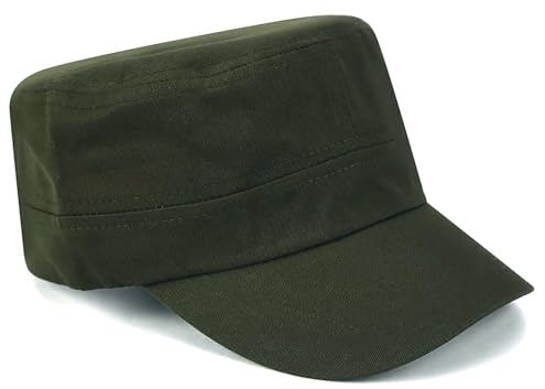WULIQIUQIU Unisex Basic Cadet Army Caps Everyday Military Style Hat Army Green