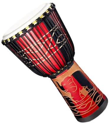 Bongo trumma, bongo trumma vuxen, 20 cm afrikansk inspirerad flerfärgad handsnidad trumma, musikverktyg, konstnärlig musikdekoration för scenframträdande, aktivitet, prestanda