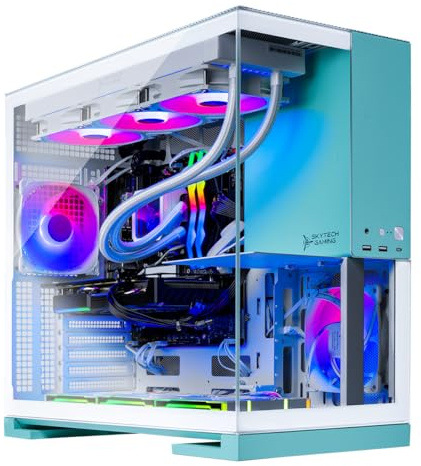 Skytech Gaming Aqua Desktop PC, Ryzen 7 7800X3D 4.2 GHz (5GHz), NVIDIA RTX 5070 Ti 16GB, 1TB Gen4 NVMe SSD, 32GB DDR5 RAM 6000 RGB, 850W Gold ATX 3 PSU, 360mm ARGB AIO, Wi-Fi, Win 11