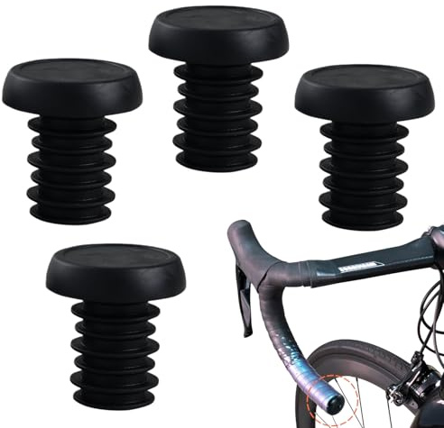 G4Hx5rv 4 Pack Mountain Bike Bar End Plugs, Black Elastic Rubber Handlebar Caps for 22.2mm (Handlebar End Caps and Plugs for Bicycles)