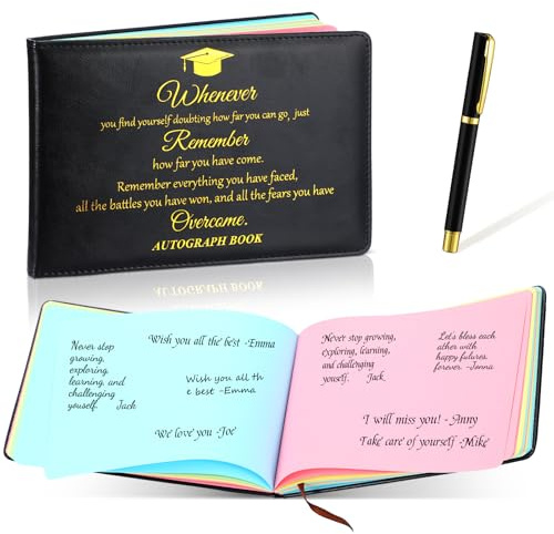 Gueevin Graduation Guestbook 2026 Autograph Book with Pen 96 Colorful Pages Graduation Signature Guest Sign in Book for High School Senior Nights College Grad Gift, 8.3 x 5.9 Inch
