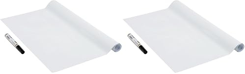 Venilia Film pour tableau blanc avec marqueur | Film tableau + stylo | Tableau Rouleau Blanc | 45cm x 1,5m, Épaisseur 150μ | Feuille de papier autocollant | sans phtalates | Fabriqué en UE (Lot de 2)
