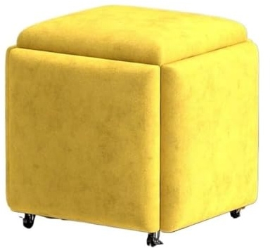 Sittkub med svängbara hjul för vardagsrum, multifunktionell och snygg design, perfekt för extra sittplatser och förvaring