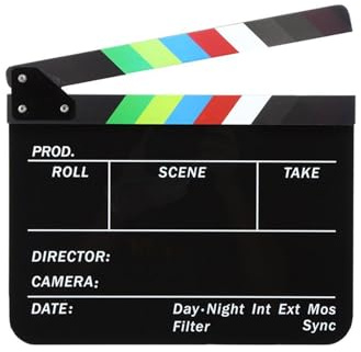 Jectse Claqueta Acrílica Profesional, Pizarra de Película Magnética de 2 Piezas con Tiras de Calibración de Color y Superficie de Escritura de Pizarra Blanca, para Producción de Videos