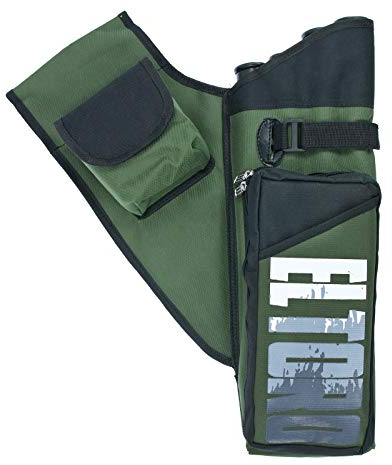 elToro Sport Deluxe II - Seitenköcher -Farbe: Grün; Zubehör Bogenschießen, Pfeil und Bogen, Bogensport, Köcher mit aufgesetzter Tasche