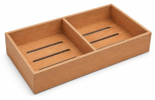 Prestige Import Group - Universal Spanish Cedar Tray with 1 Adjustable Divider for Storage or Cigars - Size: 12.5 x 7.5 x 2.25 - 2 PACK
