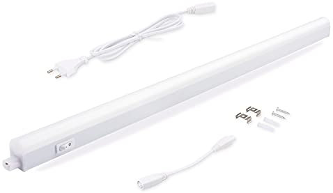 DA LIGHT Luminaire d'agencement à Led 14W 87,5cm 1250lm 4000k blanc neutre Éclairage d'armoire super lumineux blanc pour Cuisine Armoire Vitrines Extensible par système d'enfichage
