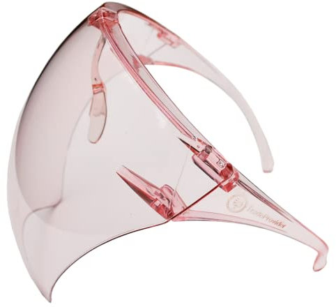 TradeProvider® Face Shield Goggles, Anti-Fog Face Shield, Protection Cap Wide Visors, Fluid Resistant, Reusable Splash Resistant Face Visor for Men and Women (Pink)