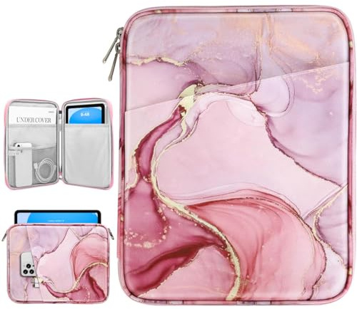 Dadanism 9-11 Custodia Protettiva Borsa Tablet Per iPad (A16) 11, iPad Air 11 M4/M3, iPad Pro 11 M5/M4, iPad 10a Gen 10,9, iPad 9/8/7a Gen 10,2, Galaxy Tab A11+ 11, Tab M11 11,Rosa nuvoloso