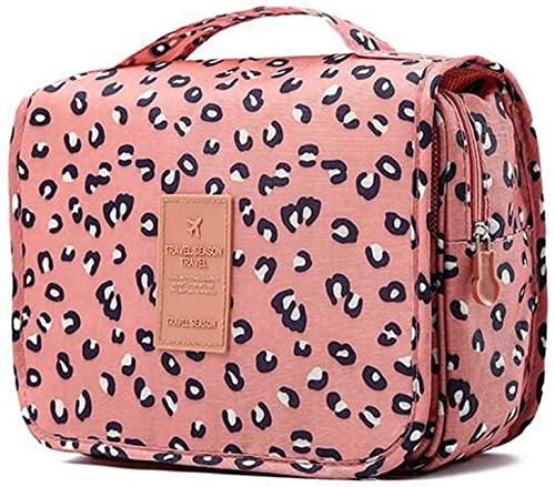 Travel Toiletry Bag, YYGOJOY Hanging Wash Bag Makeup Cosmetic Organizer Bags, Portable Hanging Toiletries Bags for Men Women Girls Waterproof Multifunctional (Leopard Print)