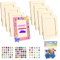 prota Bilderrahmen Bastelset, 8 PCS Holzfarbe Bilderrahmen DIY Rechteckige Bastelrahmen Set Fotorahmen Kinder, mit Glitzersteine Glitter Moosgummi Sticker für Geburtstage Jubiläen