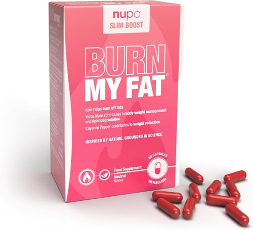 Nupo Slim Boost Burn My Fat – metabolisk stöd kapslar – Yerba Mate, kolanöt & Cayennepeppar – 30 veganska kapslar
