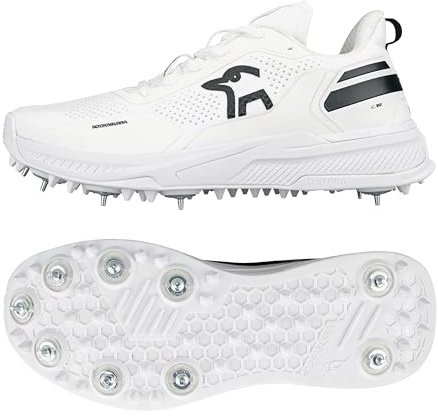 KOOKABURRA KC Players Spike Cricket Shoe, White/Black, Size 12