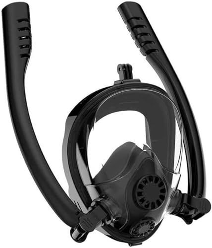 Yngg Diving Mask Underwater Anti Fog Full Face Snorkeling Mask For Women Men Kids Swimming Snorkel Diving Equipment, Black Black, L-XL