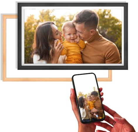 AGFA Photo – Cadre Photo Connecté Realiview APF2400 Wi-FI 24 Écran Tactile LCD – Affichage Photos/Vidéos, Horloge, Météo, Auto-Rotation, Mémoire 32Go, Application FRAMEO iOS/Android