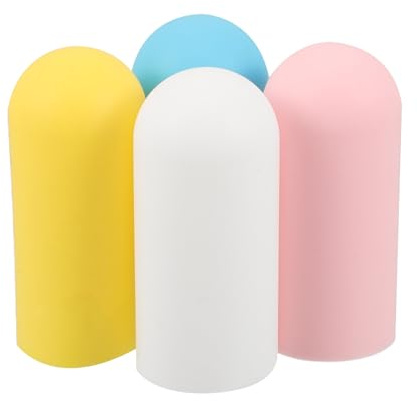 GOOHOCHY Manicotti Silicone per Bottiglie 4 Pezzi Riutilizzabili Elastici, Protezione per Flaconi Cosmetici in Viaggio su Aereo e Crociera