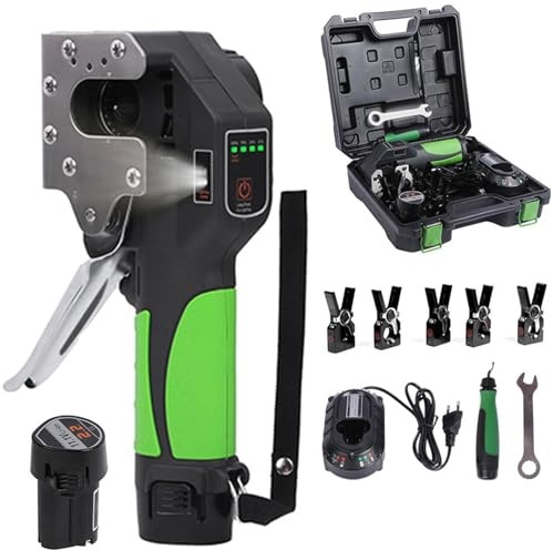 Kit di Cartellatura Automatico, Utensile Cordless per Cartellatura di Tubi in Rame HVAC da 1/4-3/4 Pollici - Cono Eccentrico a 45° e 5 Morsetti, Espansore Elettrico per Tubi con Batteria da 2200mAh