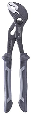 kwb Wasserpumpenzange, 240 mm mit Satin-Finish, 2-Komponentengriff mit Handschutz, Feinverstellung, Durchsteckgelenk, langlebig, entspricht DIN ISO 8976