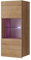 Mirjan24 Hängevitrine Calabrini BR05, Grifflose Öffnen, Stauraumvitrine Vitrinenschrank, Hochschrank, Wohnzimmer Highboard, Schrank, Vitrine (Eiche Gold, mit Blauer LED Beleuchtung)