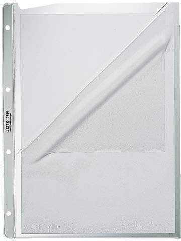 LEITZ® Prospekthülle, PP, oben/Lochseite offen, A4, 0,13 mm, farblos (100 Stück), Sie erhalten 1 Packung á 100 Stück