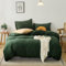 CoutureBridal Bettwäsche 200x200cm Dunkelgrün Grün Uni Bettwäsche Set Gebürstet Microfaser Weich Deckenbezug Doppelbett Bettbezug mit Reißverschluss und 2 Kissenbezüge 80x80cm