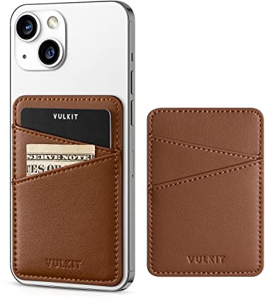 VULKIT Phone Card Holder Wallet Leather Adhesive Pocket RFID Blocking Credit Card Sleeves Stick Back of Phone Smartphones