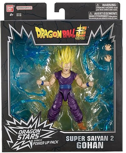 Dragon Ball Dragon Stars Power Up Super Saiyan 2 Gohan Figure | 17cm Articulated Action Figure With Accessories | Bandai Anime Gifts and Merch