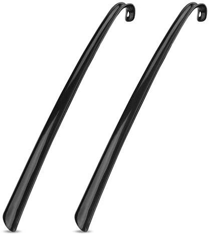 2 Stück Schuhanzieher Schuhlöffel Lang Kunststoff 43cm Schwarz Shoe Horn Bequem und Langlebig für Männer Frauen Ältere Kinder