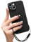 Pepmune Handyband für iPhone 14 Hülle Silikon mit 360 Grad Ring Halter Ständer Magnetischen Autohalterungen Handyhülle mit Band Kameraschutz Schutzhülle Case Cover für iPhone 14 Schwarz