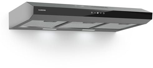 Klarstein Cappa Aspirante a Incasso, Cappa Cucina con Filtro, Cappa Aspirante Cucina in Alluminio, Cappa da Parete con Flusso d'Aria 175m³/h, Illuminazione LED, Timer, Cappa Aspirante Filtrante