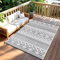 TUKDAK Grau Outdoor Teppich Wetterfest 120x180cm, Wendbarer Outdoorteppich Matte Kunststoff Teppich, Wasserdichter Außenteppich, UV-beständige Camping Matte für Balkon Terrasse Garten RV Picknick
