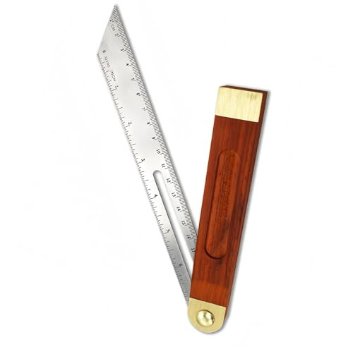 1 Pcs Adjustable Bevel Gauge, T-Type Bevel Gauges, Bevel's Gauge Sliding Bevel's Tool, Carpenters Tools with Hardwood Handle for Carpenters, Craftsmen (9 Inch)