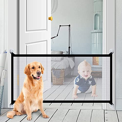 Magic Gate for Dog, 180 × 72CM Stair Gates Extendable No Drilling for Dog Pet Indoor, DogGates indoor for Pets Portable Door Gate for Safety Protection, BabyGates Easy to Install