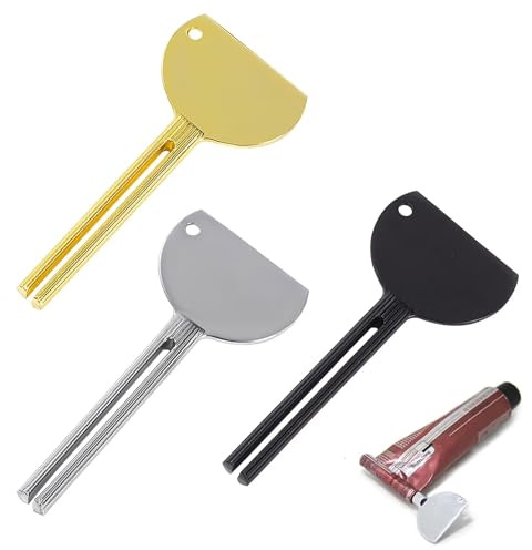 Lot de 3 presse-tubes en acier inoxydable - Enrouleur de tube - Pour économiser du dentifrice, des crèmes, de la peinture, de la pommade, des déchets - Convient pour la cuisine, la salle de bain, le