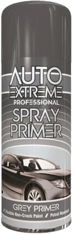 Grey Primer Spray Paint 400ml - Professional Auto Surface Primer for Metal, Wood & Plastic - Quick Dry, Flexible Non-Crack & Petrol Resistant Base Coat for Cars, Bikes & DIY Projects