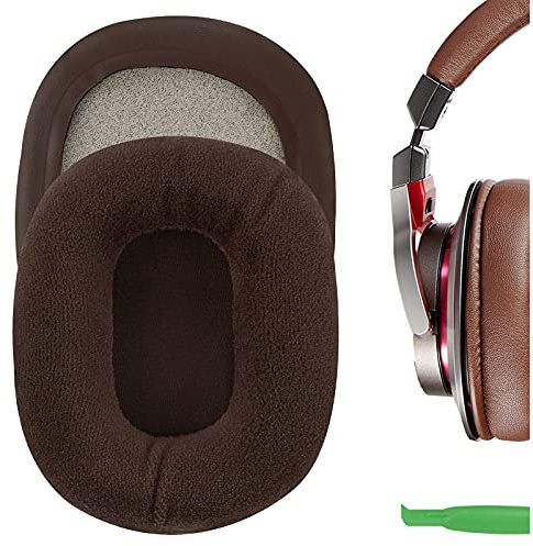Geekria Comfort Velour Replacement Ear Pads for Audio Technica ATH M50X, M50XBT, M50xBT2, M60X, M45, M35, M30, M20, ATH-MSR7 Headphones, Ear Cushions (Brown)