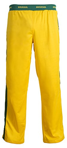Unisex Brasilien Flagge, Grün, Gelb Capoeira für Kinder Jugend Kampfsport elastischen Sport Hose Hosen - 13-14