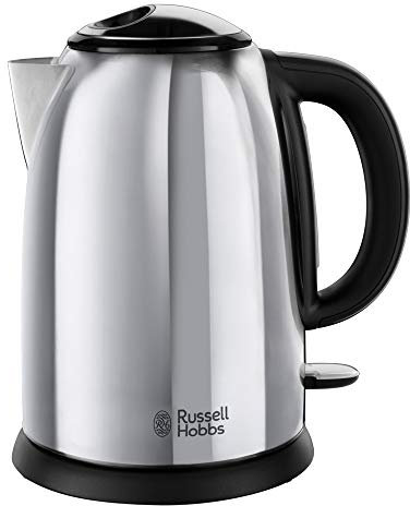 Russell Hobbs Hervidor de Agua Eléctrico Victory - 1,7 litros, 2400 W, Filtro Extraíble, Zona de Ebullición Rápida, Base de 360°, Indicador del Nivel de Agua, Acero Inoxidable, Plata - 23930-70