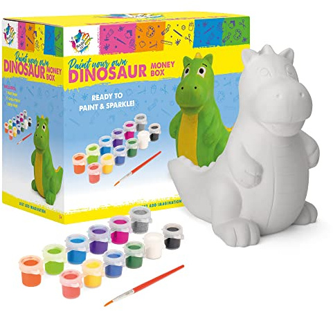 Made It! Dinosaur Ceramic | Painting Set for Kids, Painting Crafts and Arts, 1 Set of Paints and Brush