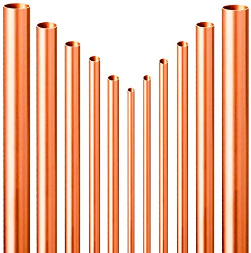 Kupferrohr Aussendurchmesser 10 mm Stangen Länge 50 cm 500 mm lang im Stück Wandstärke 1 mm gerades CU Rohr Leitung Hydraulik Gas Wasser Kälte Röhre Trinkwasser DVGW halbhart
