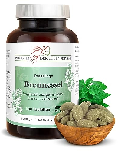 Brennessel Tabletten 600mg | 190 Tabletten Urtica dioica | Premium Qualität aus Österreich | Vegane Tabletten statt Kapseln ohne Zusatzstoffe | Gemeine Nessel, Große Nessel, Grosse Brennnessel
