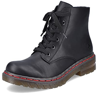 Rieker 76240-00 Dam Chelsea-stövlar Combat Boots, Svart 00, 38 EU