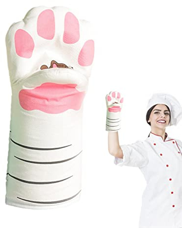 Kattmatlagningshandskar, ugnshandskar, värmebeständiga, grythandskar, ugnshandskar, grytlappar för matlagning, bakning, servering, grillning, mikrovågsugnar
